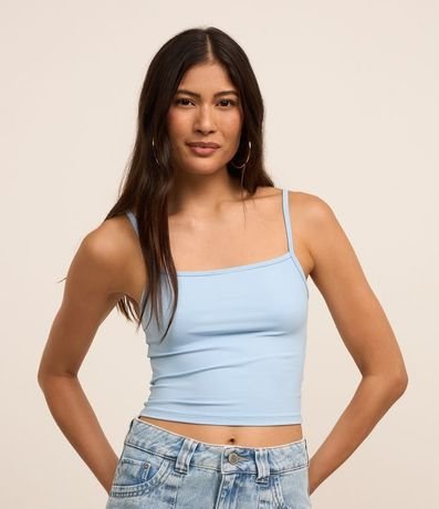 Top Cropped de Poliamida con Breteles Finos