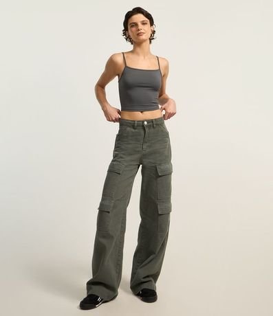 Top Cropped de Poliamida con Breteles Finos 2