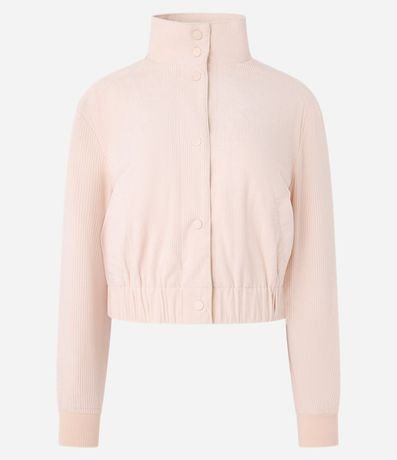 Campera Bomber en Terciopelo Cotelé con Cuello Alto 5