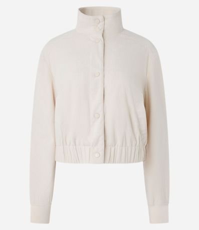 Campera Bomber en Terciopelo Cotelé con Cuello Alto 7