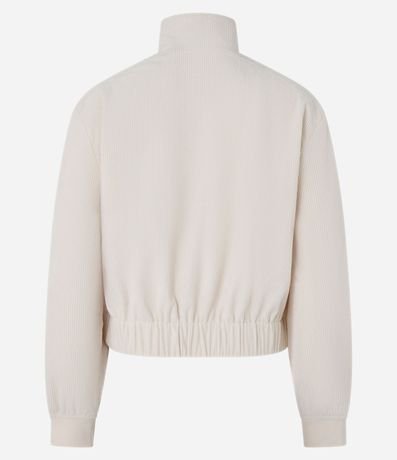 Campera Bomber en Terciopelo Cotelé con Cuello Alto 9