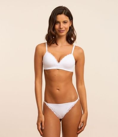 Soutien Copa Triangular en Microfibra con Detalles en Encaje 2