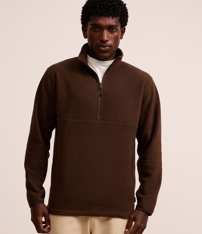 Saco en Fleece con Cuello Alto y Cremallera 3