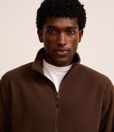 Saco en Fleece con Cuello Alto y Cremallera 5