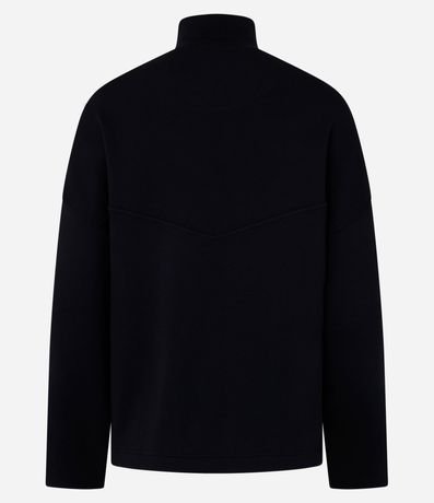 Blusa Comfort en Viscosa con Cuello Alto y Cremallera 6