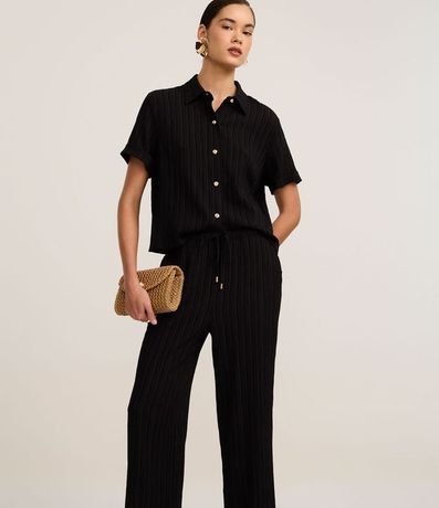 Pantalón Recto Fluida en Chiffon Texturizado 2