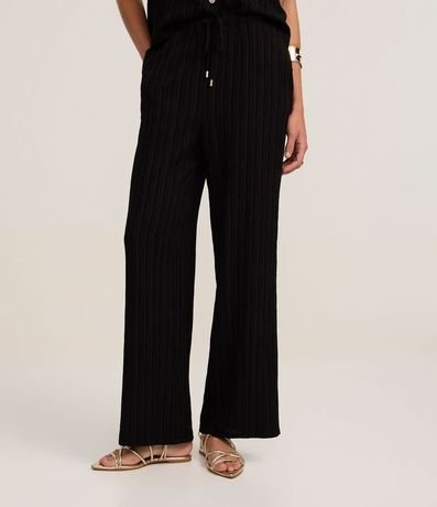 Pantalón Recto Fluida en Chiffon Texturizado 3