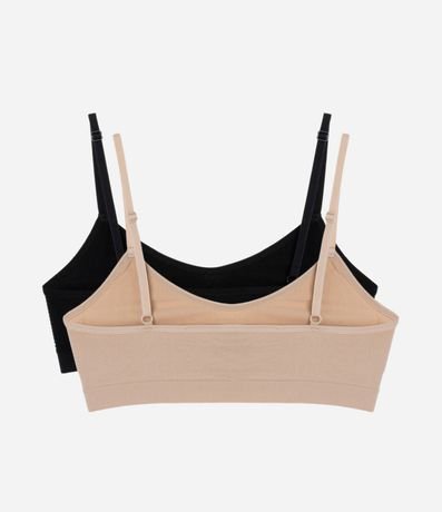 Kit 02 Soutienes sin Copa sin Aro en Poliamida Seamless 2