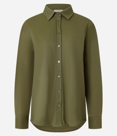 Camisa Regular en Malla Piquet con Pliegue en la Espalda