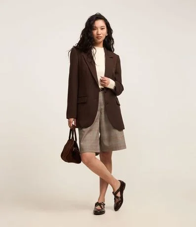 Suéter en Punto con Cuello Alto y Costura Delantera 2