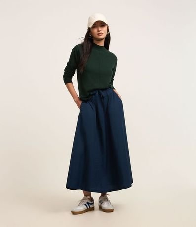 Suéter en Punto con Cuello Alto y Costura Delantera 2