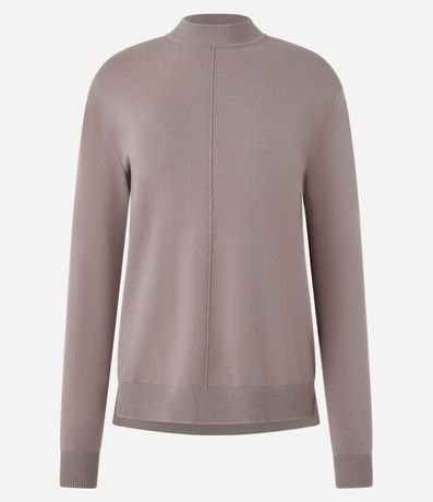 Suéter en Punto con Cuello Alto y Costura Delantera 3