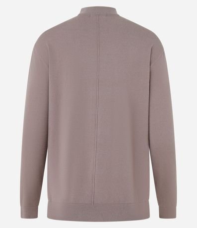 Suéter en Punto con Cuello Alto y Costura Delantera 3