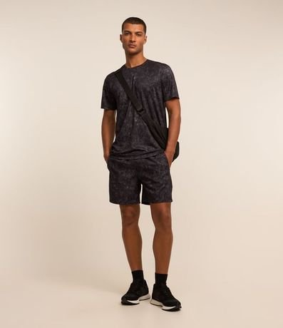 Bermuda Deportiva con Cintura Elástica y Estampada Marmorizada