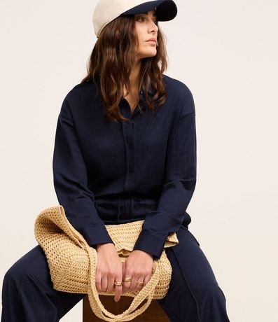 Pantalón Recto de Tiro Alto en Piquet con Cintura Elástica 6