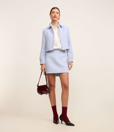 Short Pollera Corto Texturizado en Tweed