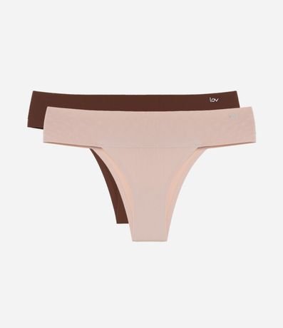 Kit 02 Bombachas Bikini en Microfibra Corte a Hilo