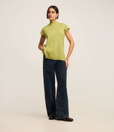 Blusa en Punto con Cuello Alto 2