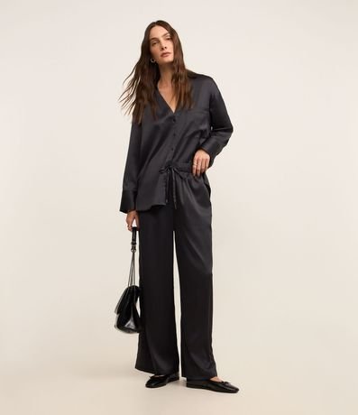 Pantalón Wide Leg Satinada con Caida Leve 2