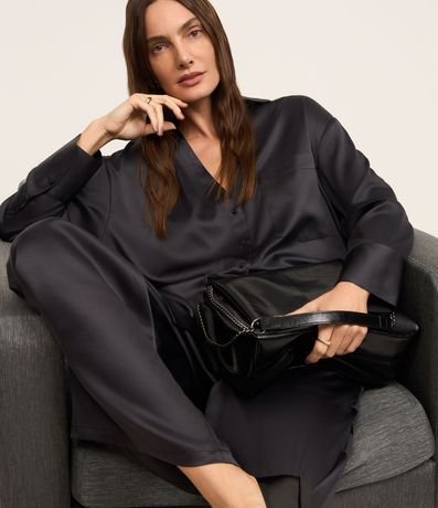 Pantalón Wide Leg Satinada con Caida Leve 7