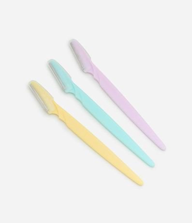 Kit con 03 Maquinillas de Afeitar de Colores para Cejas y Cara Alchemia