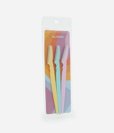 Kit con 03 Maquinillas de Afeitar de Colores para Cejas y Cara Alchemia 2