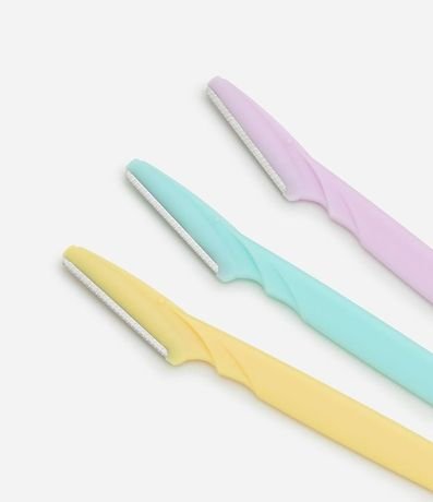 Kit con 03 Maquinillas de Afeitar de Colores para Cejas y Cara Alchemia 3