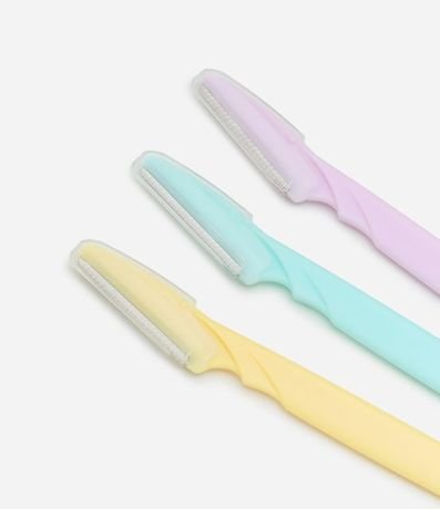 Kit con 03 Maquinillas de Afeitar de Colores para Cejas y Cara Alchemia 4