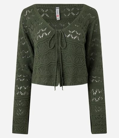 Saco Corto en Punto con Mix de Pontos y Lazo Delantero 5