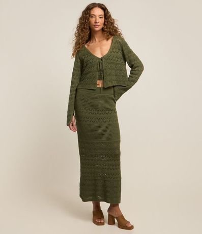 Saco Corto en Punto con Mix de Pontos y Lazo Delantero 2