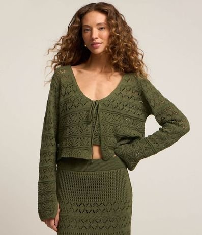 Saco Corto en Punto con Mix de Pontos y Lazo Delantero 3