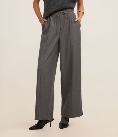 Pantalón Recto en Sastrería con Cintura Elástica y Lazo 3