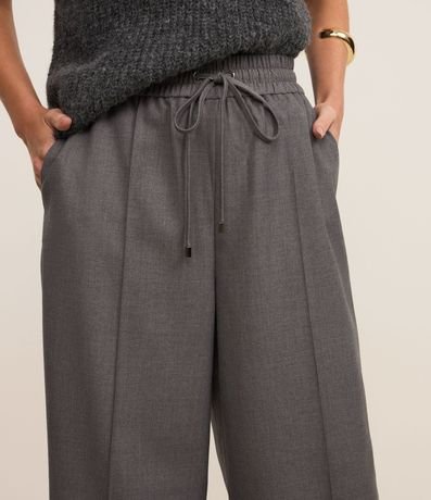 Pantalón Recto en Sastrería con Cintura Elástica y Lazo 4