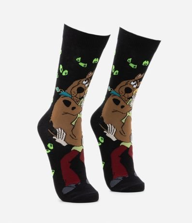 Media en Algodón con Caña Larga y Estampa Scooby Doo 2