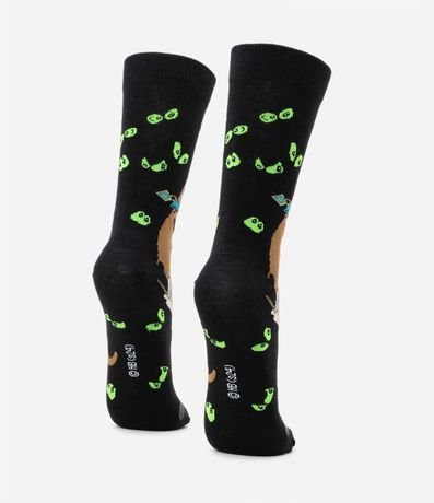 Media en Algodón con Caña Larga y Estampa Scooby Doo 3