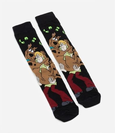Media en Algodón con Caña Larga y Estampa Scooby Doo 4