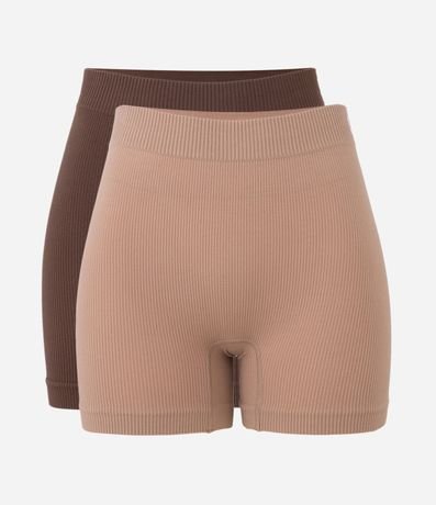 Kit 02 Bombachas Boyshort Seamless Texturizada