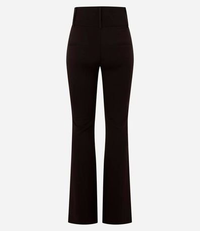 Pantalón Flare Básica en Viscosa con Botones y Cintura Ancha 7