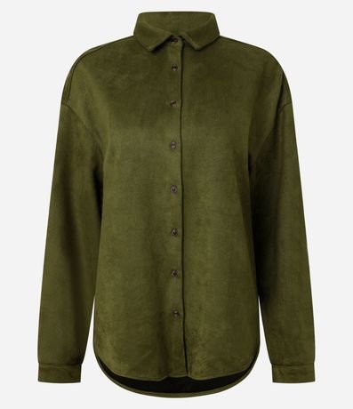 Camisa en Gamuza con Sisa Deslocada