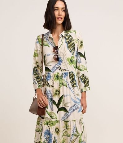 Vestido Chemise Midi con Botones y Estampa Floral 2