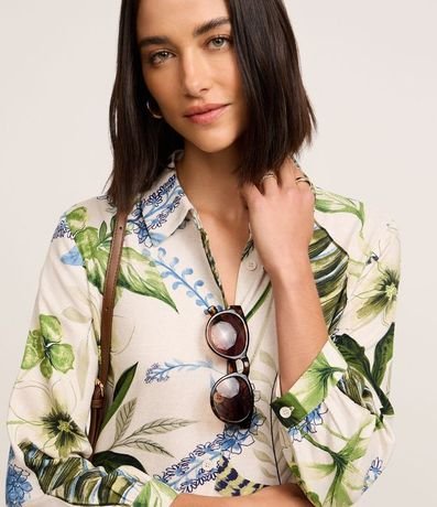 Vestido Chemise Midi con Botones y Estampa Floral 3