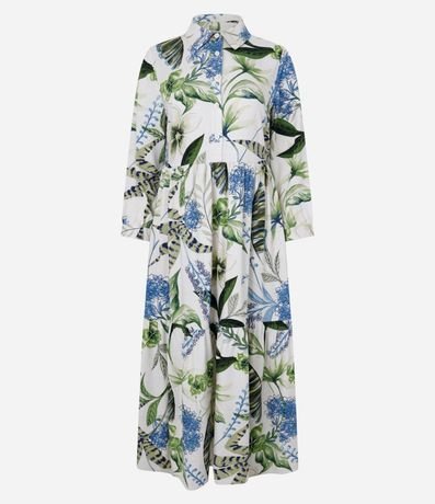 Vestido Chemise Midi con Botones y Estampa Floral 5