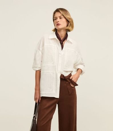 Pantalón Recto Cintura Alta en Gamuza con Cinturón de Tejido 2