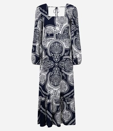 Vestido Evasê Midi en Viscosa con Estampa Paisley 6