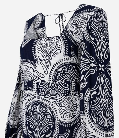 Vestido Evasê Midi en Viscosa con Estampa Paisley 7