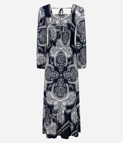 Vestido Evasê Midi en Viscosa con Estampa Paisley 8