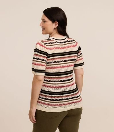 Blusa Manga Corta en Punto Rayado Curve & Plus Size 3