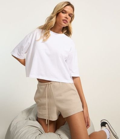 Short Básico en Rib con Lazo en la Cintura
