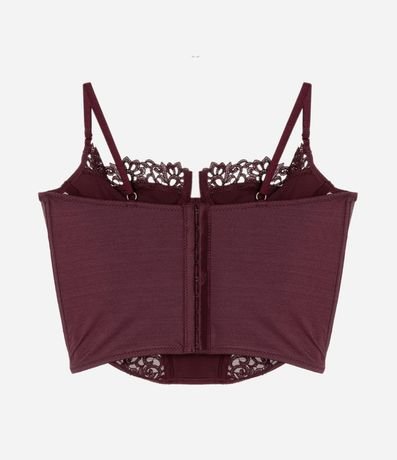 Corset Media Copa sin Relleno con Recortes en Tul y Encaje 5