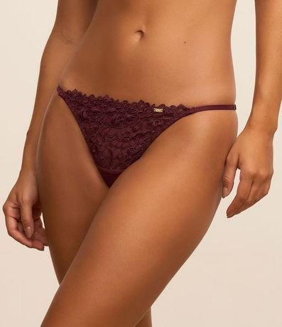 Bombacha Bikini Hilo Doble con Encaje en la Cintura 2